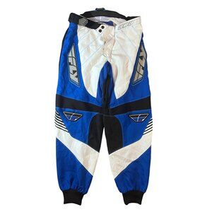 Fly Racing Mens 303 Race Pant Size 32 Blue/White/Black 100% Polyester Adjustable